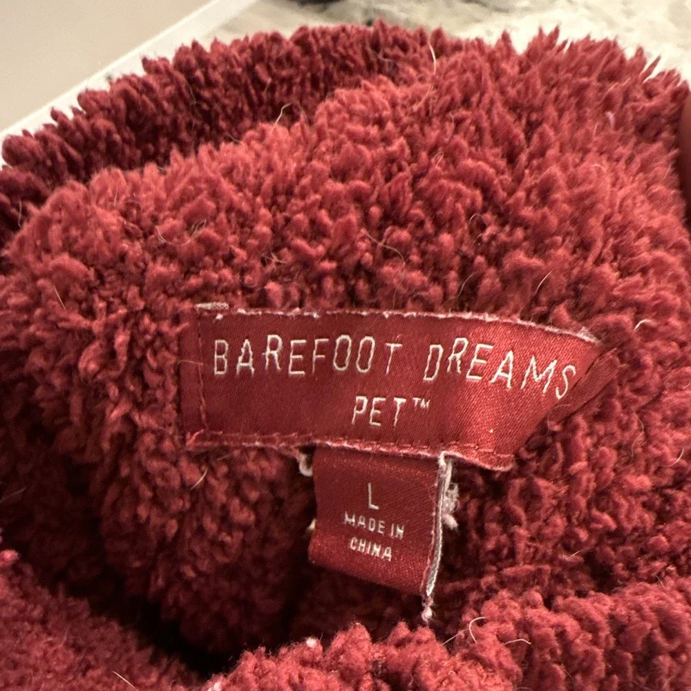 Barefoot Dreams CozyChic Pet Sweater Cranberry Red Dog Sweater Size Large